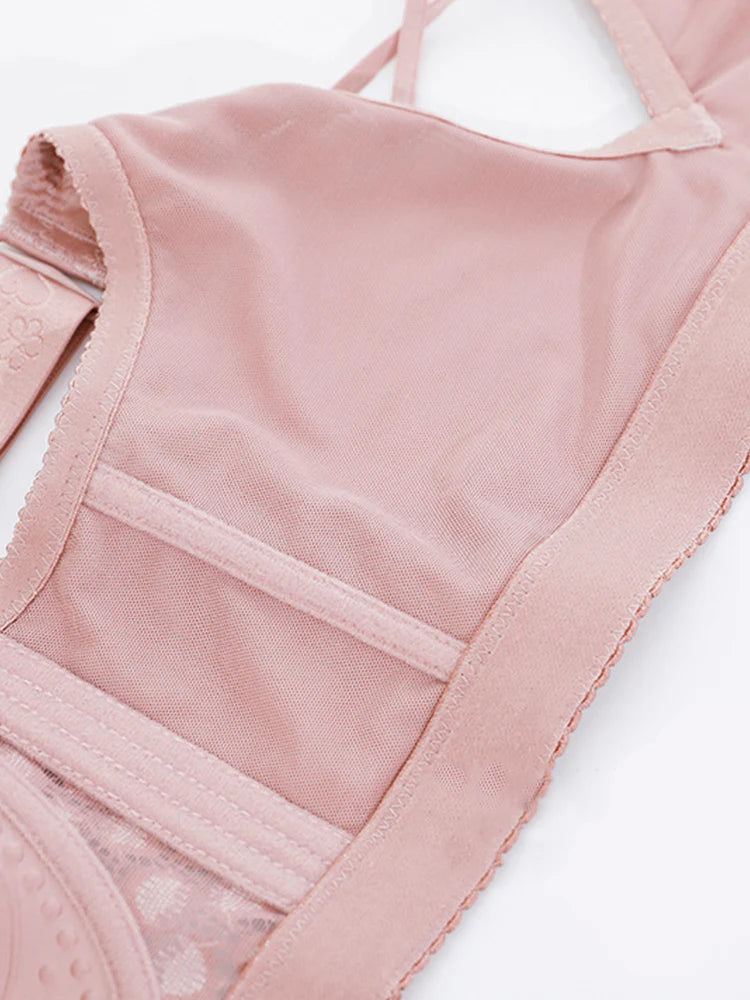 PACK OF 3 Front-Closure Back-Support Minimizer Wireless Bra