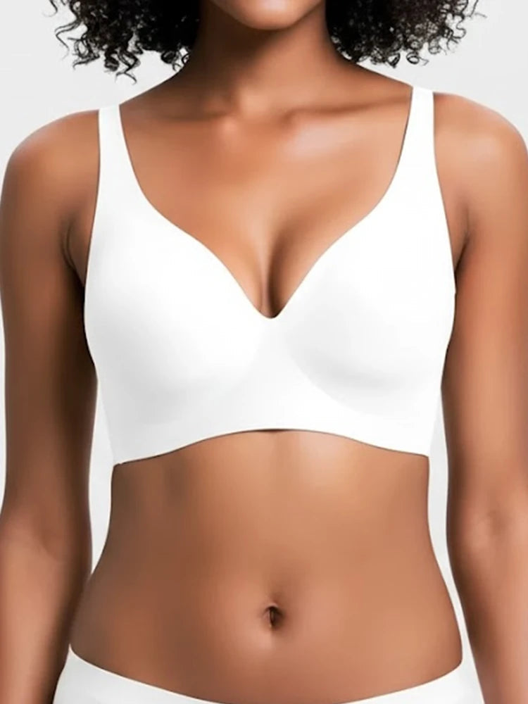 Pack of 2 Jelly Wireless Seamless Deep-V Push-Up Bra