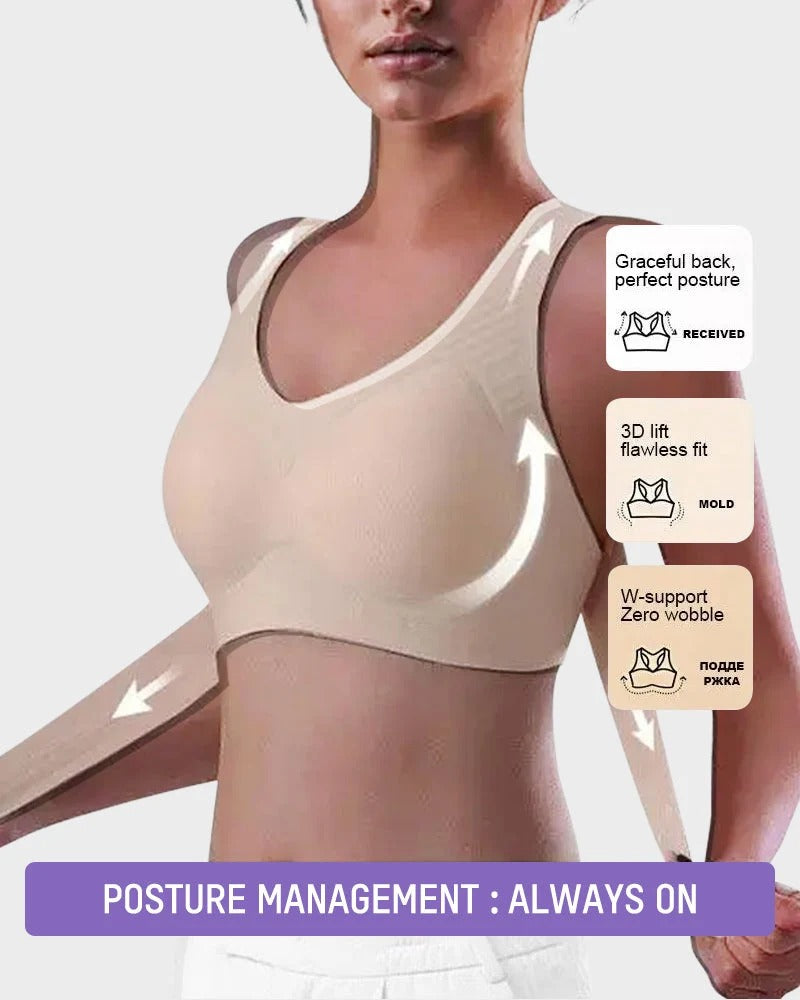Pack of 3 Cross Back Front Closure Wireless Posture Support Bra
