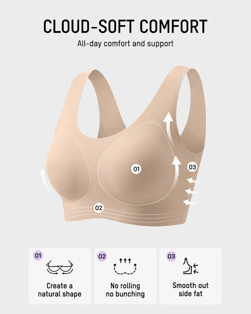 Pack of 3 - Seamless Wireless Full-Coverage T-Shirt Bra