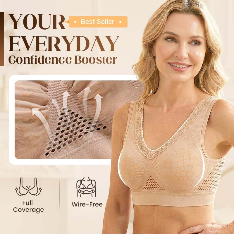 Pack of 3 - Lace Wireless Pure Cotton Buttonless Comfy Lifting Bra