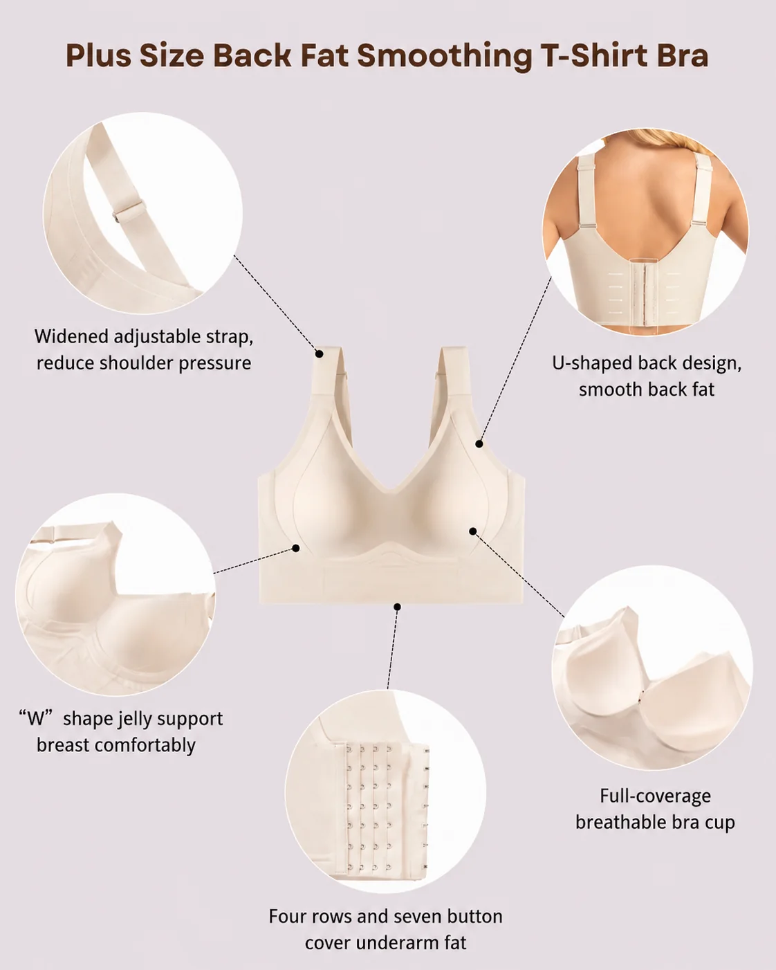Pack of 3 - Wireless Push Up Seamless Full Coverage Bra