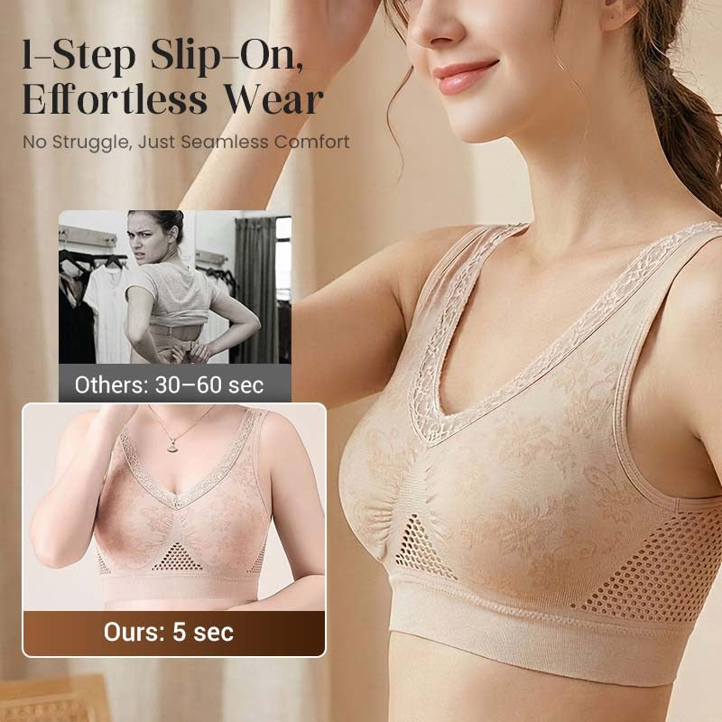 Pack of 3 - Lace Wireless Pure Cotton Buttonless Comfy Lifting Bra