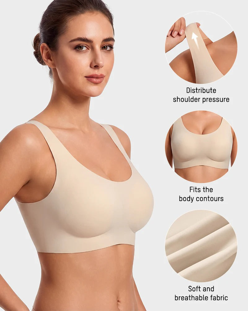 Pack of 3 - Seamless Wireless Full-Coverage T-Shirt Bra