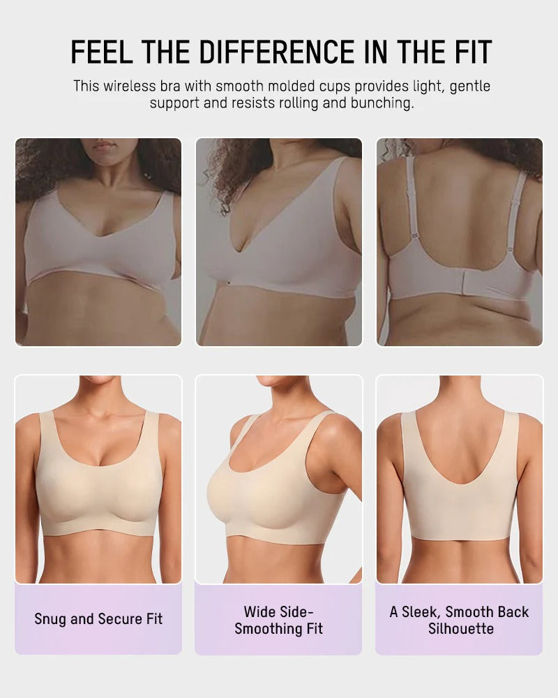 Pack of 3 - Seamless Wireless Full-Coverage T-Shirt Bra