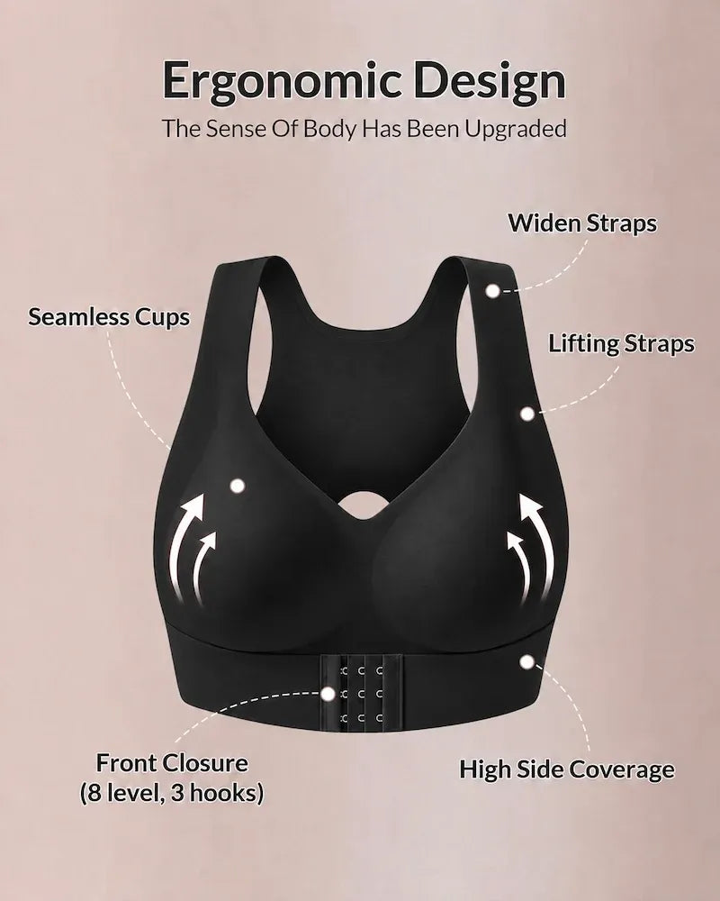 Pack of 3 Cross Back Front Closure Wireless Posture Support Bra