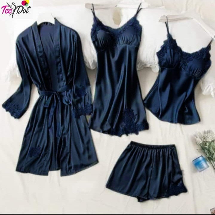 Women's 5 Piece Silk Nighty Soft Comfortable Stuff