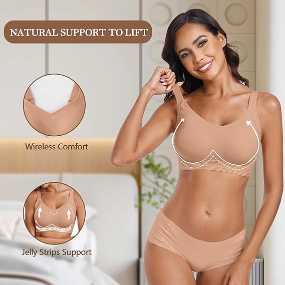 Pack of 3 Seamless Full Coverage Push Up No Underwire Bras