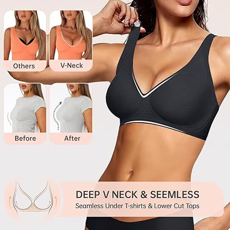 Pack of 3 Wireless Comfy Push Up Bra