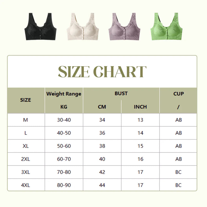 PACK OF 3 Comfort Front-Clasp & Wire-Free Seamless Bra
